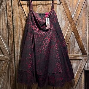 Betsey Johnson Torrid Hot Pink and Black Leopard Print Dress